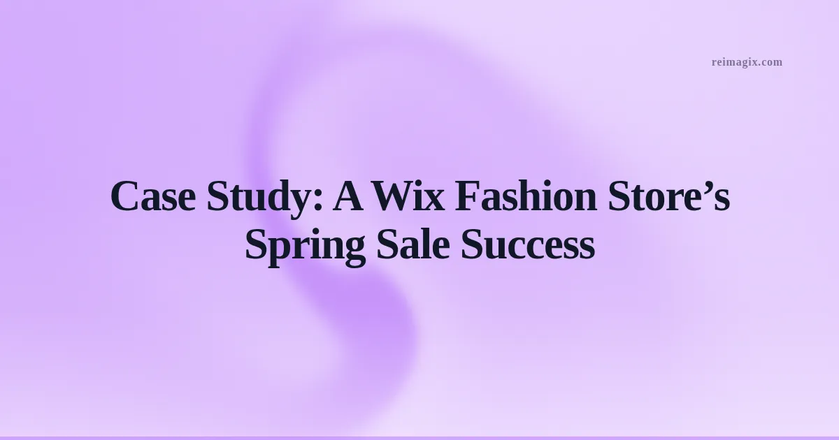 Case Study: A Wix Fashion Store’s Spring Sale Success
