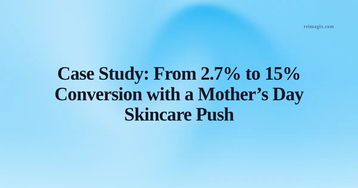Case Study: From 2.7% to 15% Conversion with a Mother’s Day Skincare Push