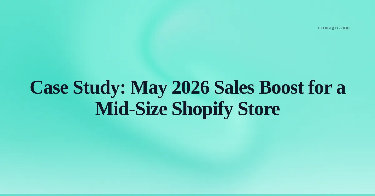 Case Study: May 2026 Sales Boost for a Mid‑Size Shopify Store