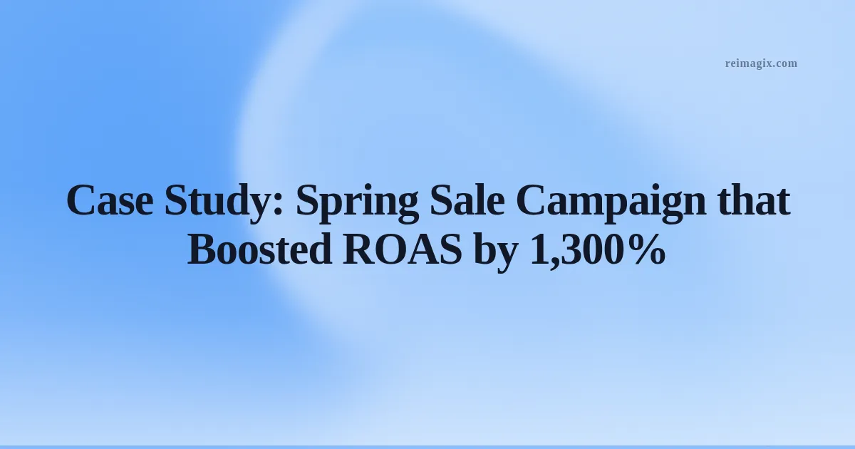 Case Study: Spring Sale Campaign that Boosted ROAS by 1,300%
