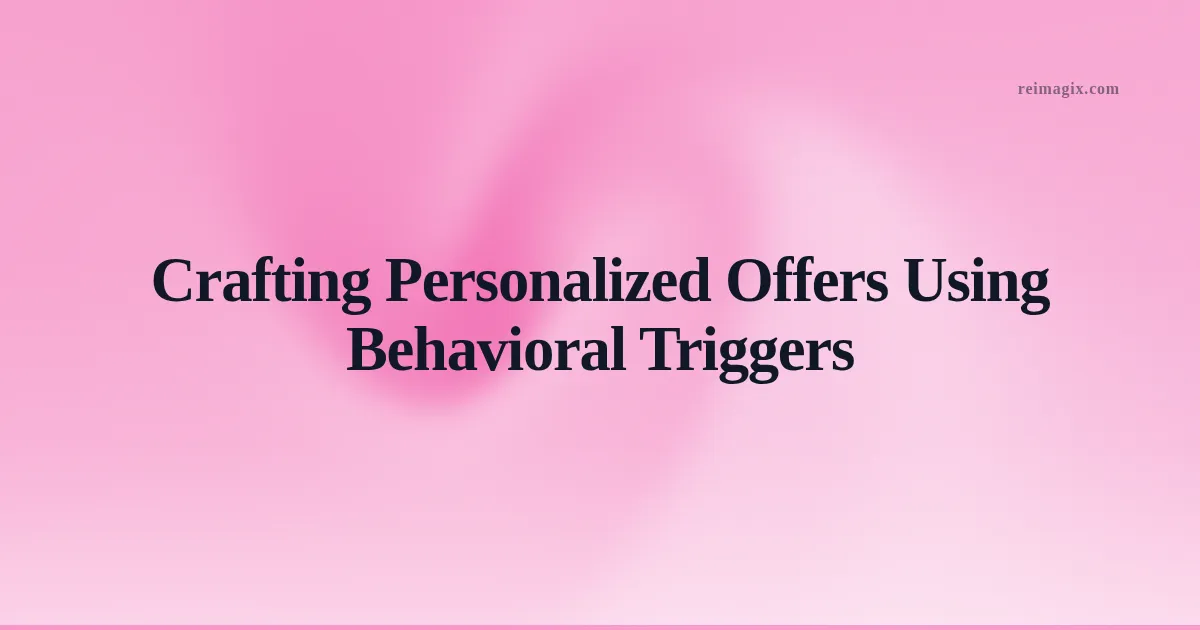 Crafting Personalized Offers Using Behavioral Triggers