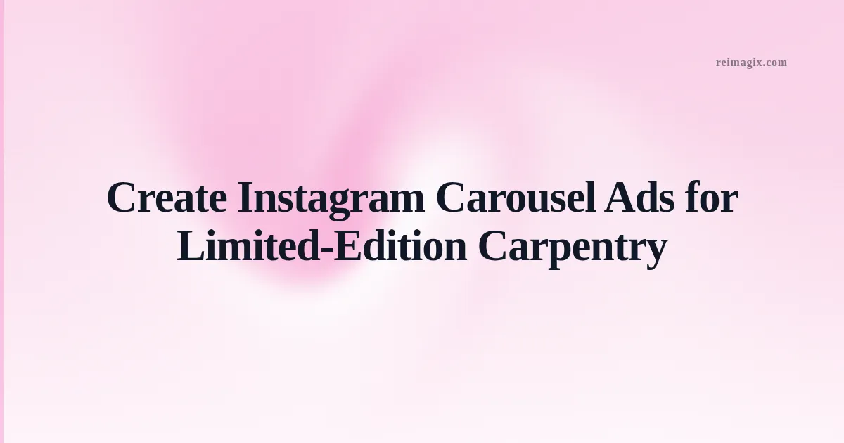 A handcrafted wooden sculpture displayed in an AI‑generated Instagram carousel ad, showcasing limited‑edition carpentry for a Shopify store