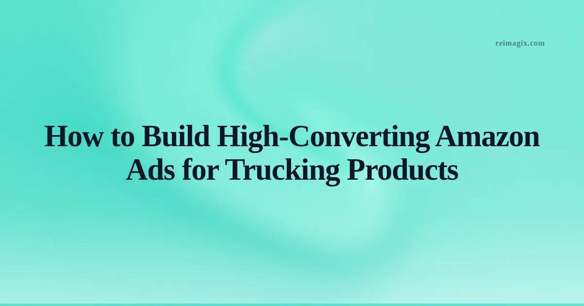 Screenshot of AI-powered Amazon ad builder interface displaying trucking product ad templates
