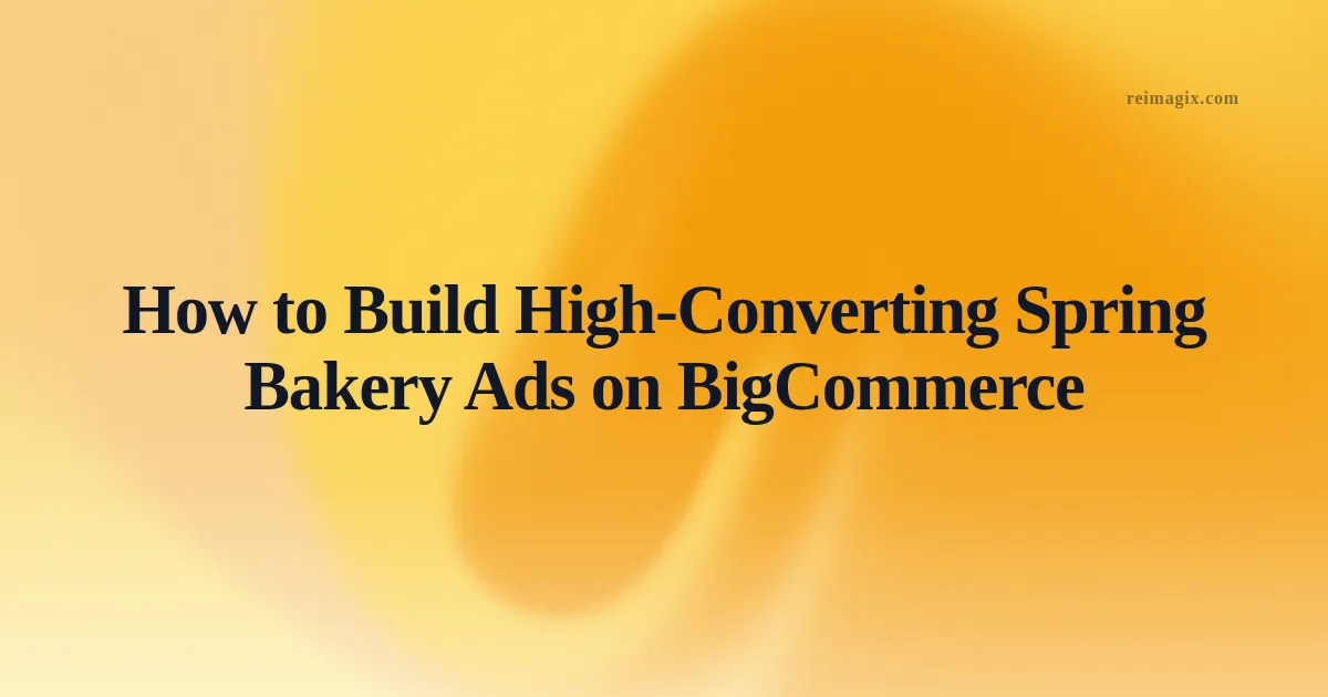 Screenshot of a vibrant spring bakery advertisement template on a BigCommerce storefront