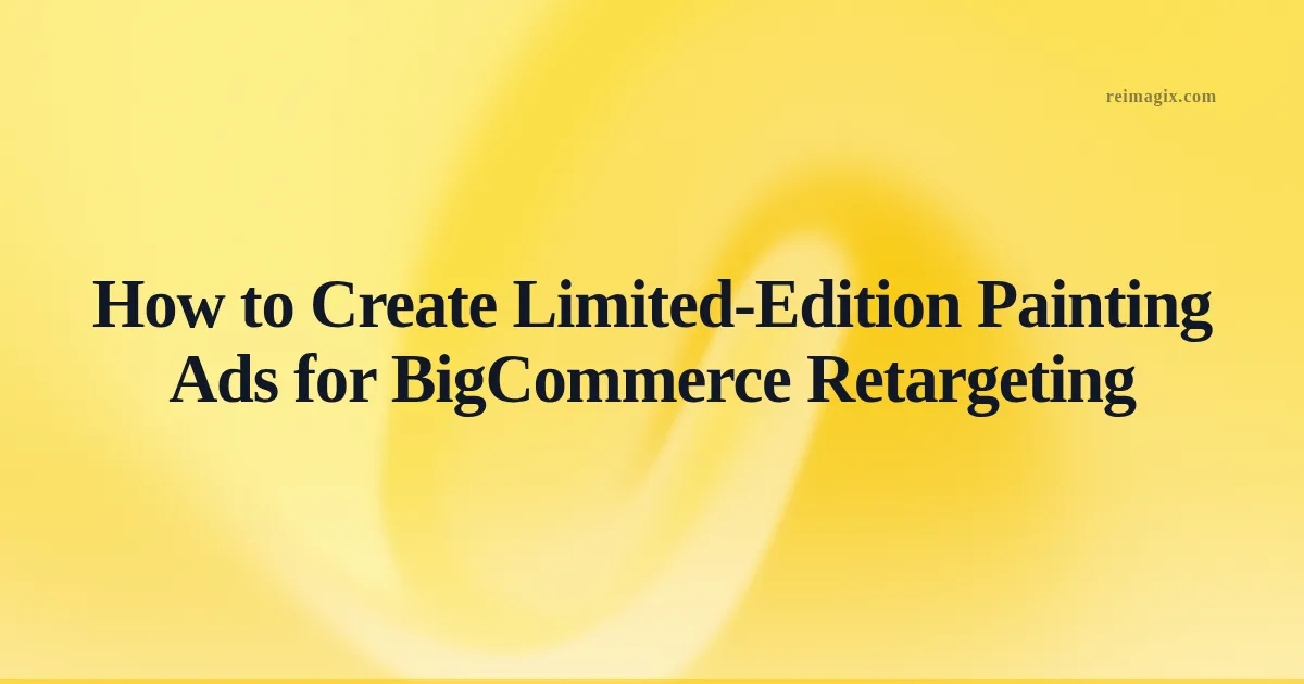 Sample limited edition painting displayed in a BigCommerce retargeting ad mockup