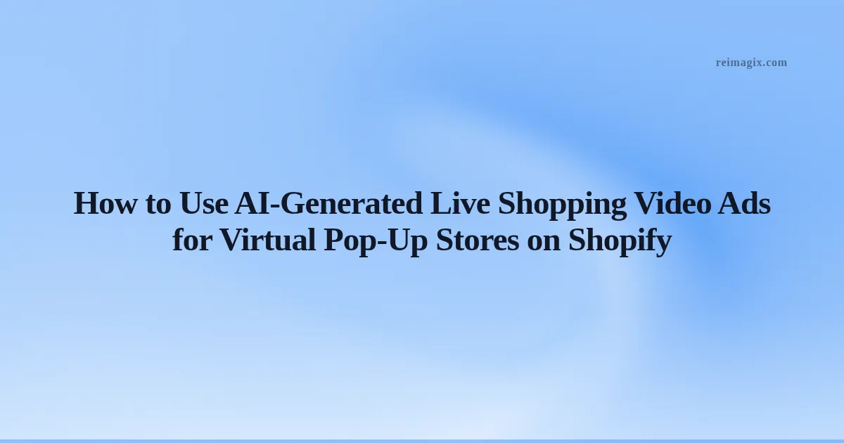 Screenshot of AI-generated live shopping video ad displayed on a Shopify virtual pop‑up store