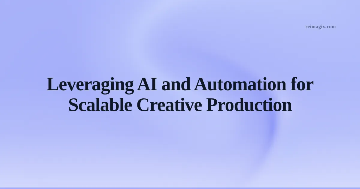 Leveraging AI and Automation for Scalable Creative Production
