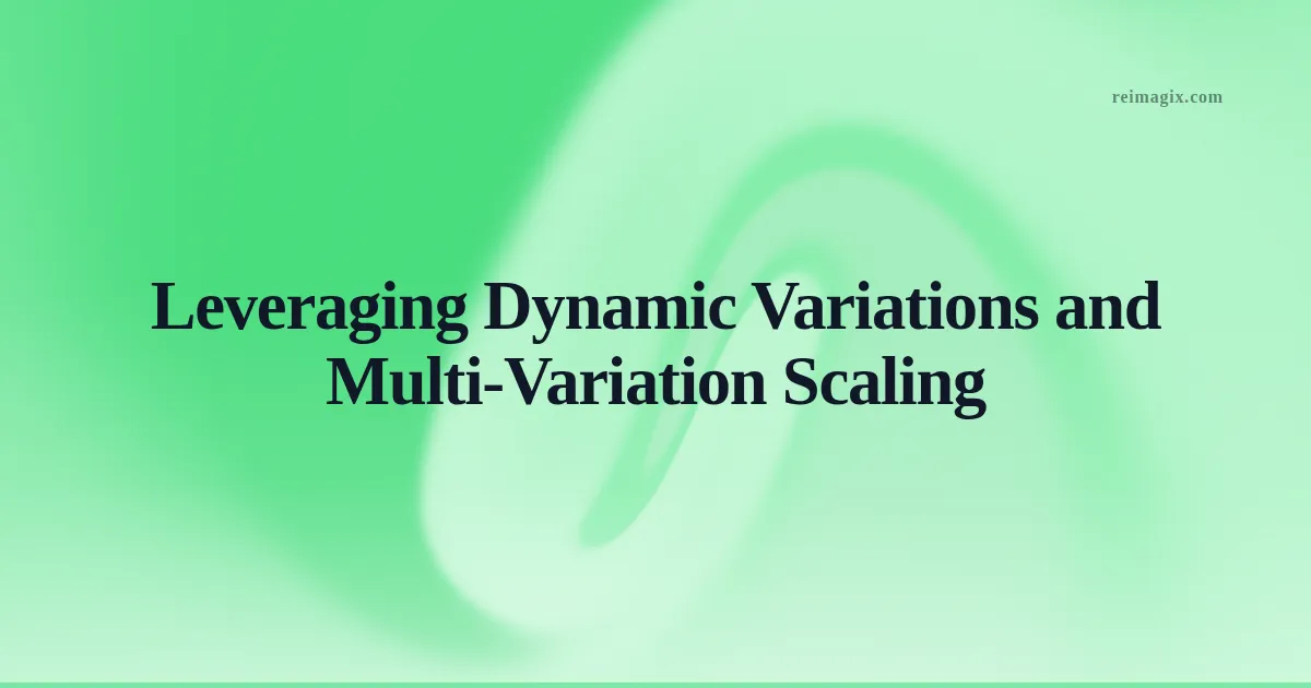 Leveraging Dynamic Variations and Multi‑Variation Scaling