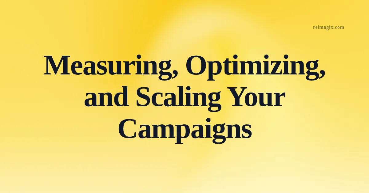 Measuring, Optimizing, and Scaling Your Campaigns