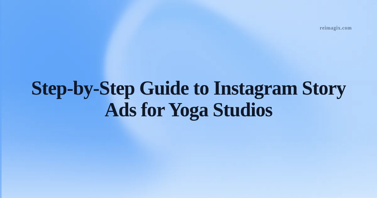 Yoga instructor designing Instagram story ad on laptop with studio branding