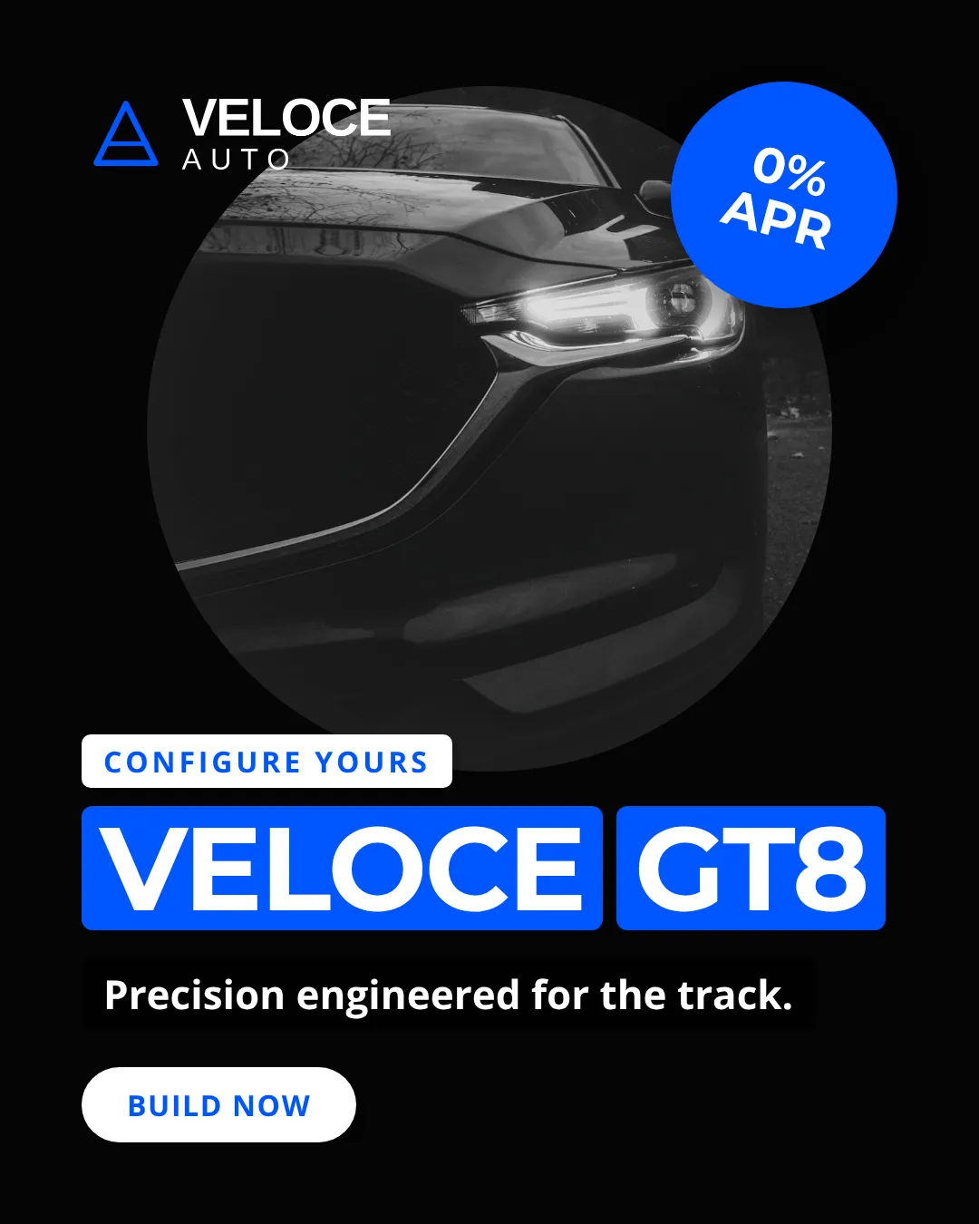 Automotive Instagram Portrait Logo Card Ad Example