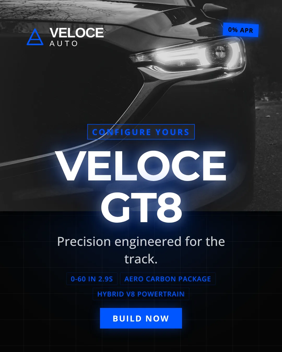 Automotive Instagram Portrait Overlay Panel Ad Example