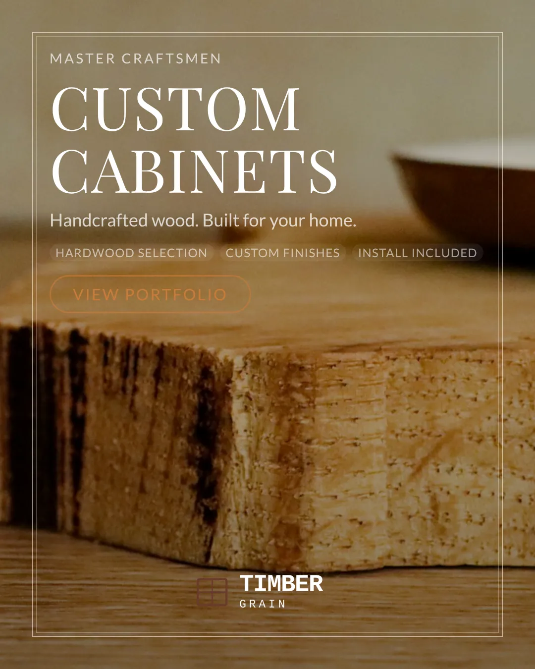 Carpentry Instagram Portrait Luxury Frame Ad Example