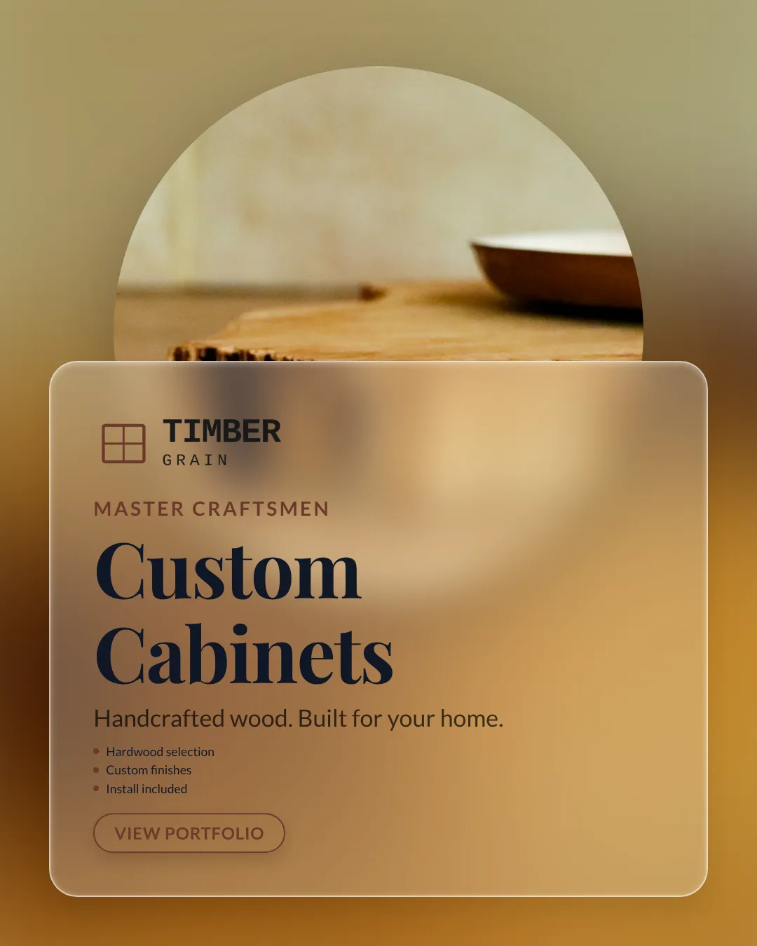 Carpentry Instagram Portrait Split Layout Ad Example