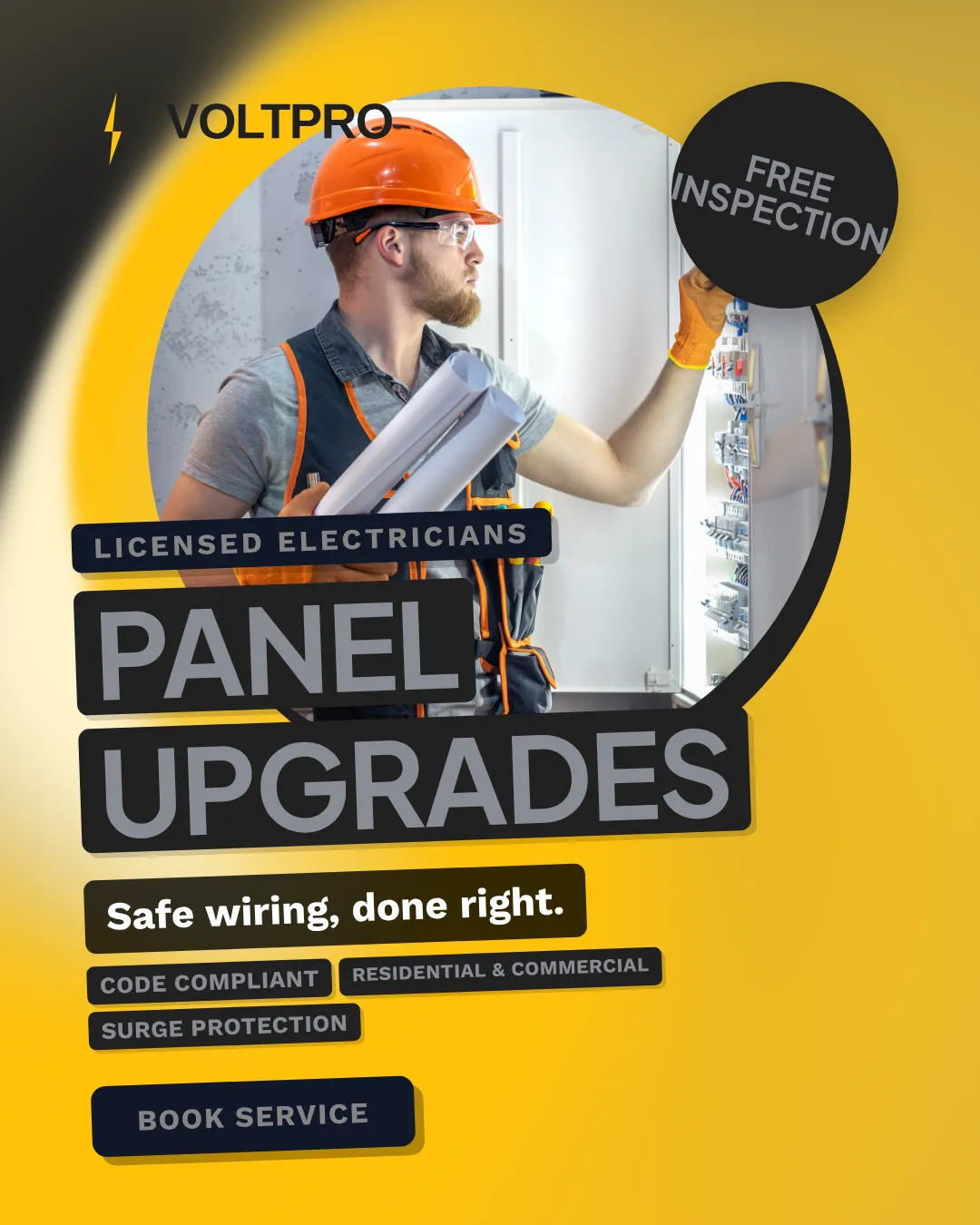 Electrical Instagram Portrait Logo Card Ad Example