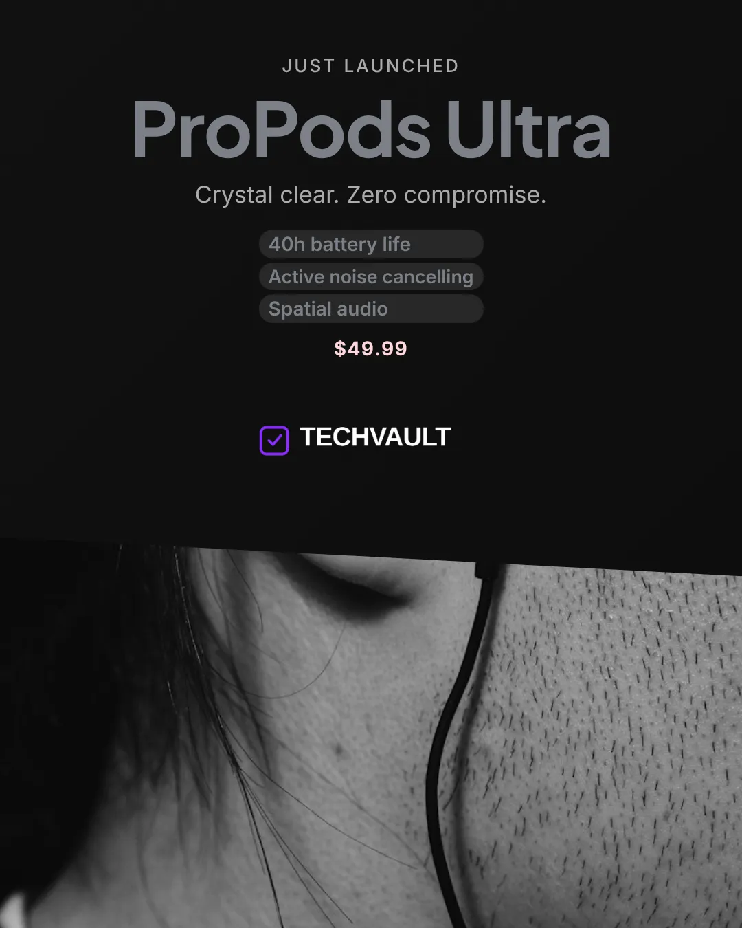 Electronics Instagram Portrait Diagonal Split Ad Example