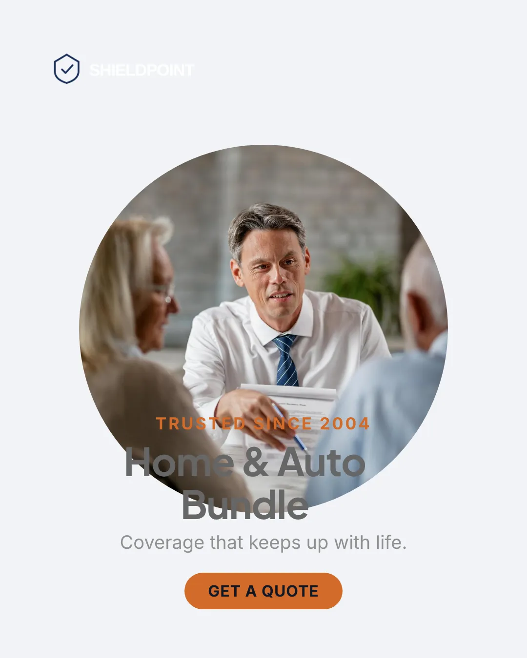 Insurance Instagram Portrait Centered Hero Ad Example
