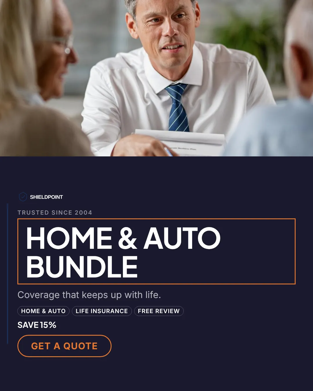 Insurance Instagram Portrait Straight Split Ad Example