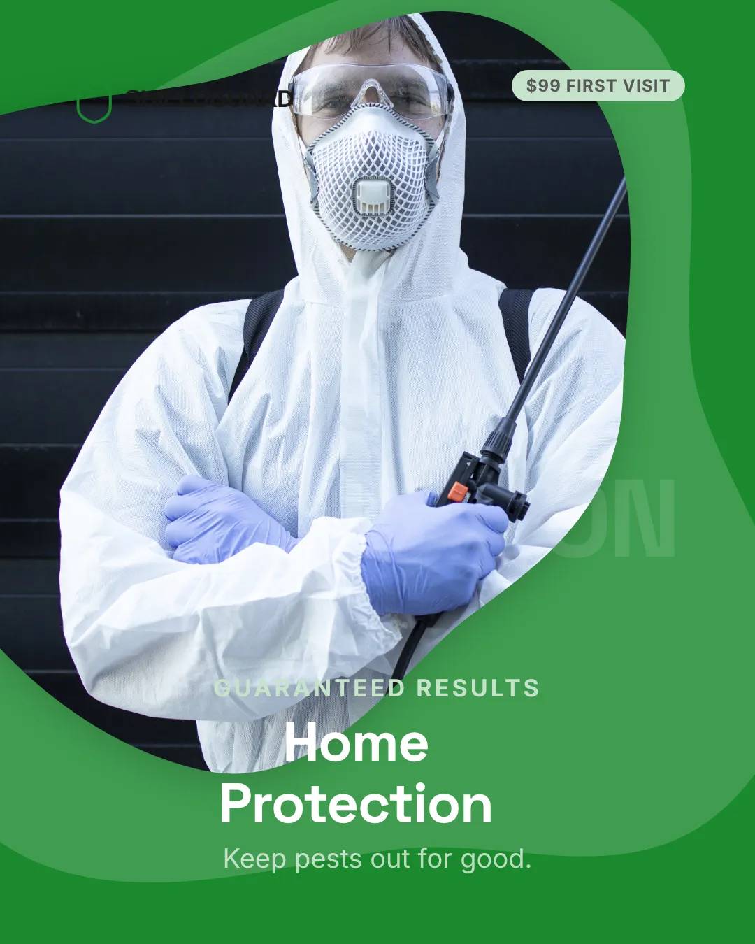 Pest Control Instagram Portrait Centered Hero Ad Example