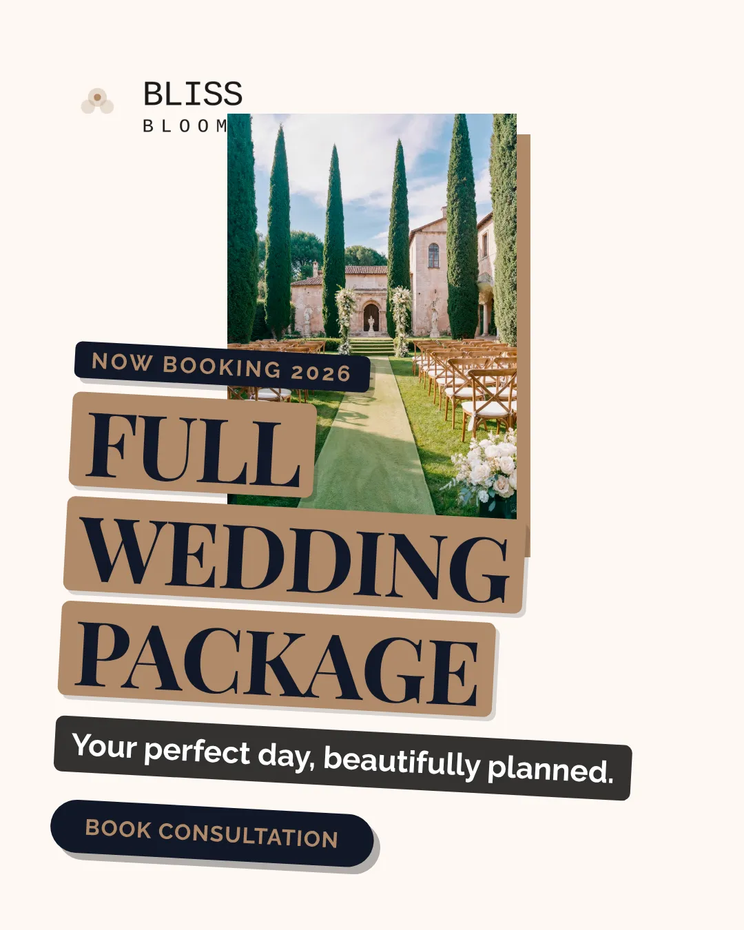 Wedding Instagram Portrait Logo Card Ad Example